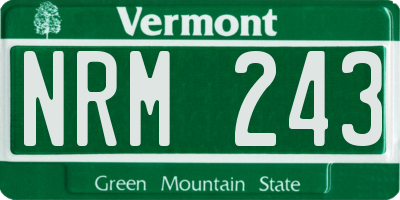 VT license plate NRM243