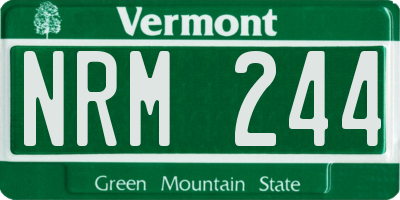 VT license plate NRM244