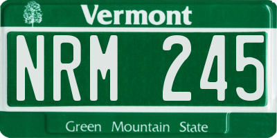 VT license plate NRM245