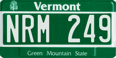 VT license plate NRM249