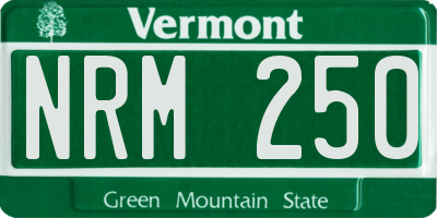 VT license plate NRM250