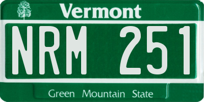 VT license plate NRM251