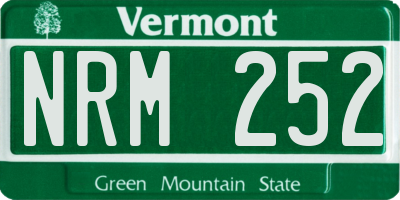 VT license plate NRM252