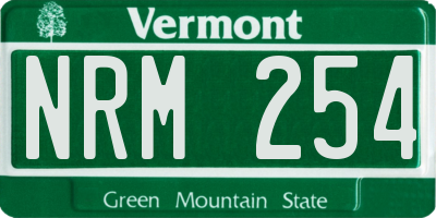 VT license plate NRM254