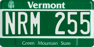 VT license plate NRM255