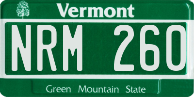 VT license plate NRM260