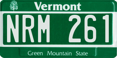 VT license plate NRM261