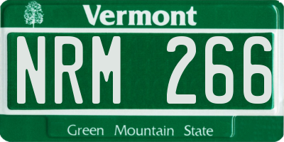 VT license plate NRM266