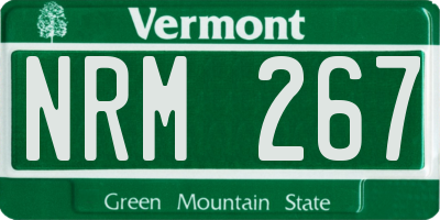 VT license plate NRM267