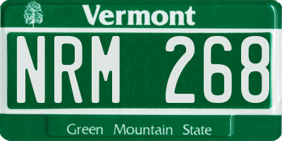 VT license plate NRM268