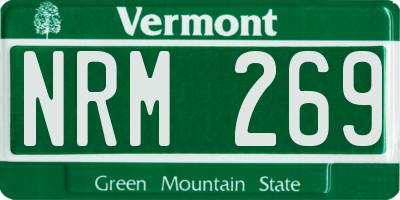 VT license plate NRM269