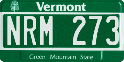 VT license plate NRM273
