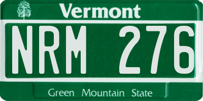 VT license plate NRM276
