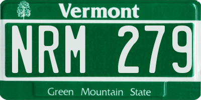 VT license plate NRM279
