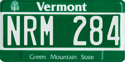 VT license plate NRM284