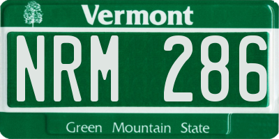 VT license plate NRM286