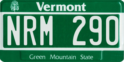 VT license plate NRM290
