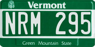 VT license plate NRM295