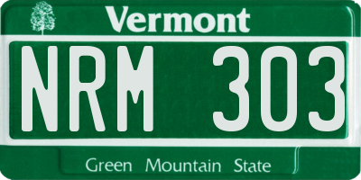 VT license plate NRM303