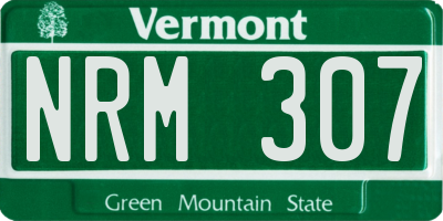 VT license plate NRM307