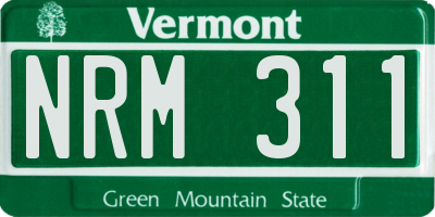 VT license plate NRM311