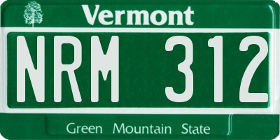 VT license plate NRM312