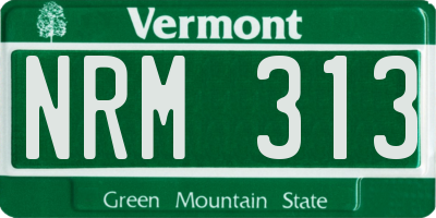 VT license plate NRM313