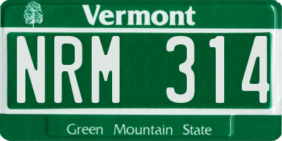 VT license plate NRM314