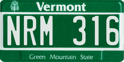 VT license plate NRM316