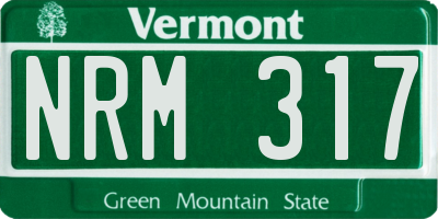 VT license plate NRM317