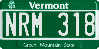 VT license plate NRM318