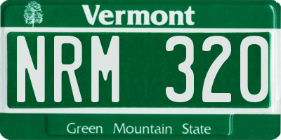 VT license plate NRM320