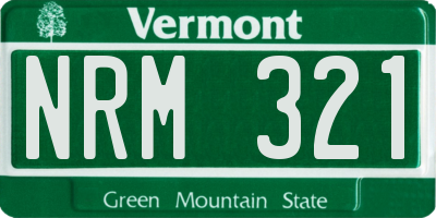 VT license plate NRM321