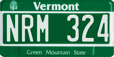 VT license plate NRM324