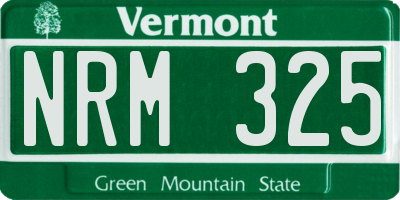 VT license plate NRM325