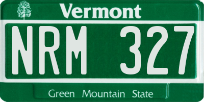 VT license plate NRM327