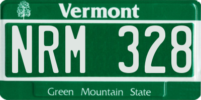 VT license plate NRM328
