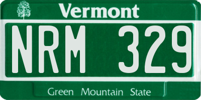VT license plate NRM329