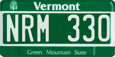 VT license plate NRM330