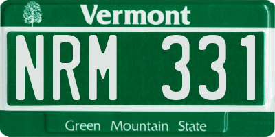 VT license plate NRM331
