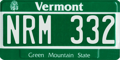 VT license plate NRM332