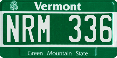VT license plate NRM336