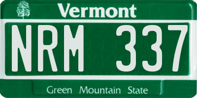 VT license plate NRM337