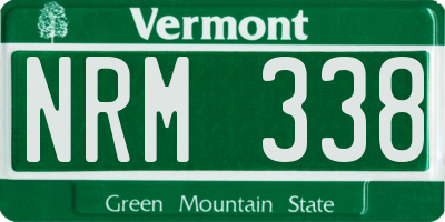 VT license plate NRM338