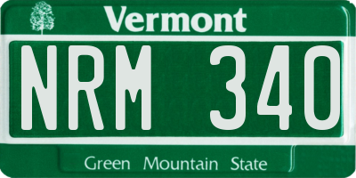 VT license plate NRM340