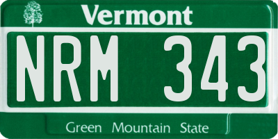 VT license plate NRM343