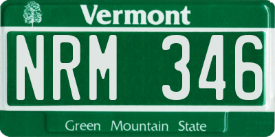 VT license plate NRM346