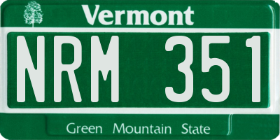 VT license plate NRM351
