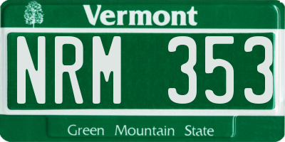 VT license plate NRM353