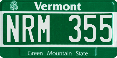 VT license plate NRM355